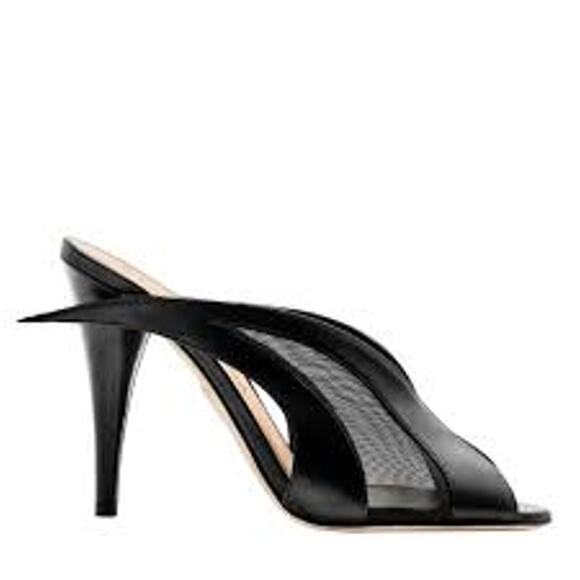 TAMARA MELLON Black Capretto Zeitgeist Mules 105mm Heels Size 38 US 8 SEXY Shoes - Picture 1 of 7
